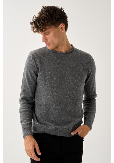 Erkek Melanj Triko Kazak Antrasit