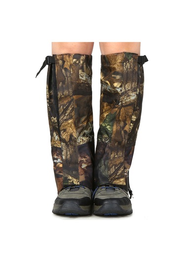 Geeksen Uzun Camo Kar Botu Korumaları Xl: Su Geçirmez, -30 C Dayanıklı, Tpu Askılı, Metal Kordon Kanca Kamuflaj