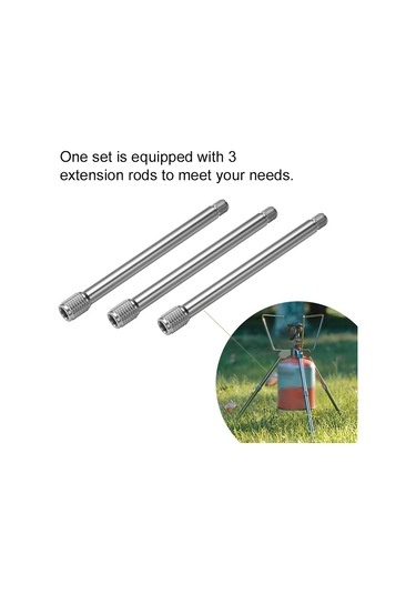 Neevoyu Kamp Ocağı Uzatma Çubuğu - 3 Adet Alüminyum Kaymaz Ayaklık Gümüş