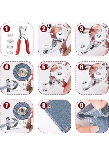 Pense Ve 200 Adet Gömlek Çıtçıtı Ve Bebe Çıtçıt Montaj Seti