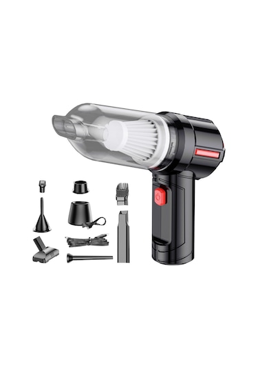 Springsun Kablosuz Elektrikli Süpürge El Tipi Ev Toz Toplayıcı 3'ü 1 Arada Emiş Şişirme Makinesi Güçlü Şişirme Pompası