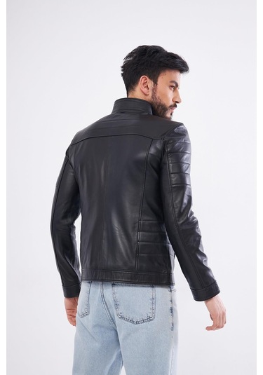 Derinss Der224 Hakiki Deri Erkek Siyah Mont 001