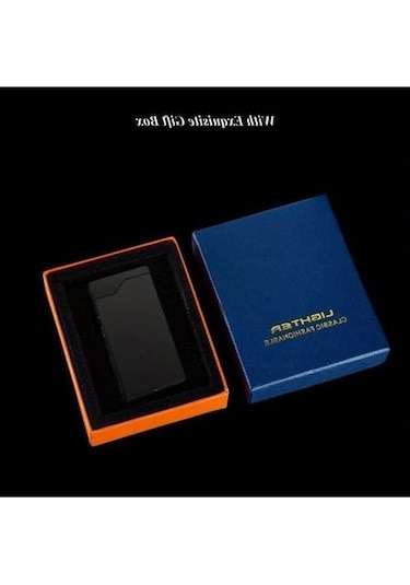 Trendooze Gaojunshop01 Siyah Usb Şarjlı Çift Arkalı Rüzgaresiz Çakmak Taçlı Kaplan Desenli Acil Şarj Cep İçin Siyah