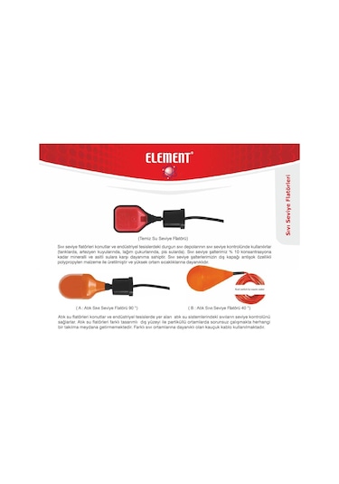 Seviye Flatörü 1.6 Metre - Element - Kauçuk Kablolu