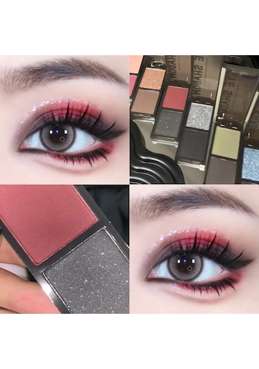 2renk Göz Farı Paleti Mat Glitter Göz Farı Gotik Kırmızı Siyah Pigmentler Su 01 01 Garden Rose