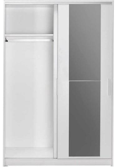 Adoremobilya Sürgü Kapılı Aynalı Gardırop - Beyaz-Beyaz