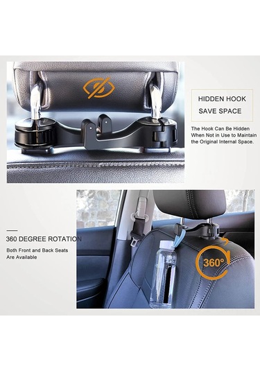 Kosona Araba Arka Koltuk Masaüstü Telefon Tutucu İle Gömülü Kilitli Kanca - 360 Döner, 10kg Yük Taşıma, Mavi Mavi