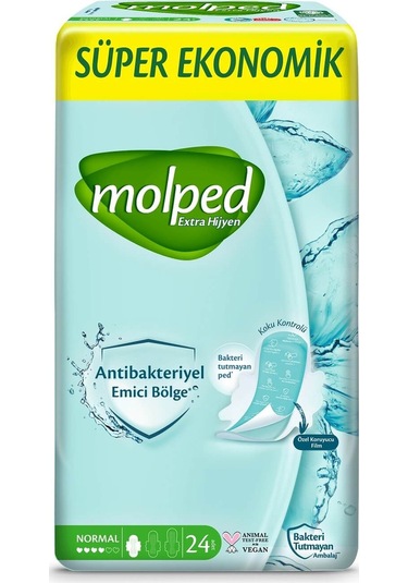 Molped Süper Ekonomik Antibakteriyel Ped Normal 3 x 24'lü