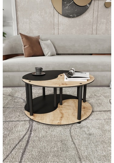 Yin Yang Unıty Serenıty Orta Sehpa 2 Li Safir Siyah 70 Cm Siyah