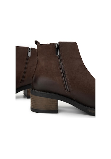 Tamer Tanca Kadın Hakiki Deri Kahverengi Nubuk Casual Bot 599 0002 Bn Bot Sk24-25 Kahve Nbk Kahve Nubuk