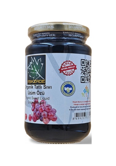 Aşıkzade Organik Tatlı Sıvı Üzüm Özü 370ml 480 G