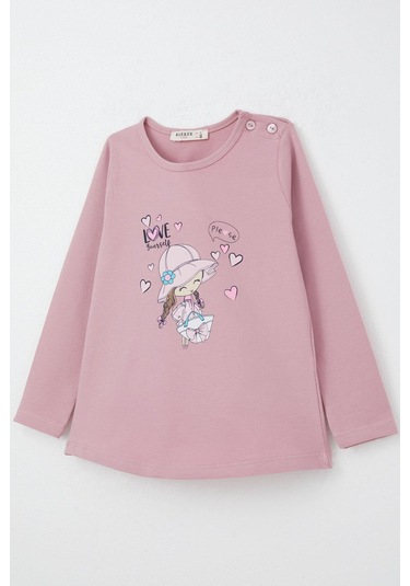 Breeze Kız Bebek Taytlı Takım Havalı Kız Baskılı Taytı Fiyonklu 9 Ay-3 Yaş, Gülkurusu Gül Kurusu