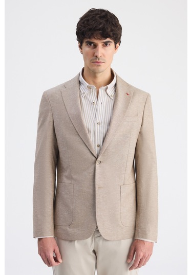 D's Damat Ds Damat Slim Fit Vizon Düz Kumaş Ceket 6hf044700436m Çok Renkli