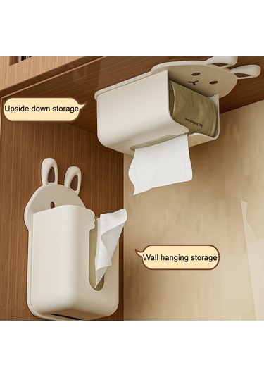 Sones Banyo Duvara Monte Mendil Kutusu Mutfak Karikatür Tavşan Yıkama Bezi Düzenleyici Beyaz