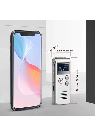 Willowhaven Gümüş 8gb Usb Şarjlı 650 Saat Kayıt Kapasiteli Taşınabilir Ses Kayıt Cihazı