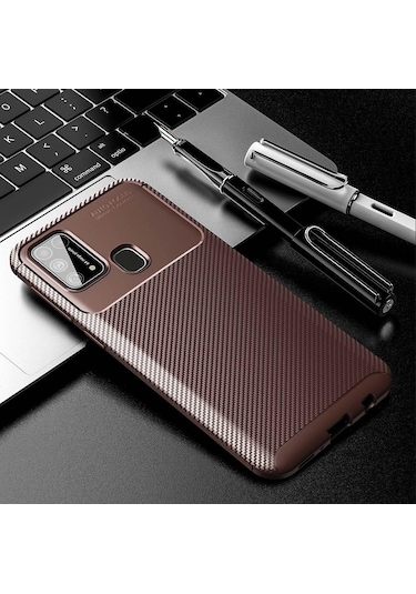Samsung Uyumlu Galaxy M30S Elde Kaymayan Kamera Korumalı Kılıf