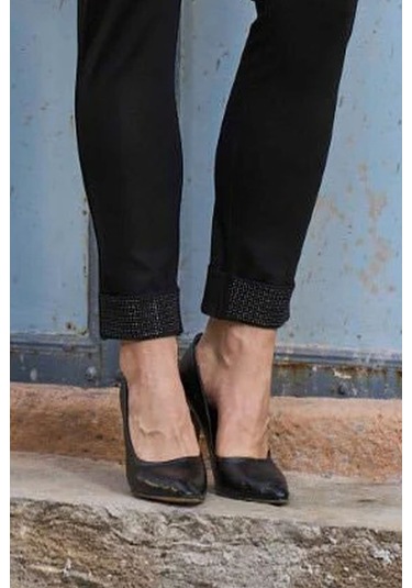 Cossy By Aqua 26028 Kadın Uzun Kollu Baskılı Spor 2'li Takım-siyah Siyah