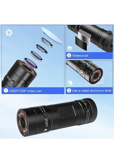 Prestigegoods Hd Spor Aksiyon Kamera H42a, Bisiklet Motosiklet Kask Kamera, Açık Hava Etkinlikleri, Dayanıklı, Su Geçirmez, Kompakt Siyah