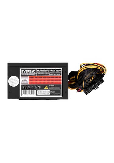 Everest EPS-4900B Peak 350W 3*Sata 6+4 PIN 12CM Fanlı Güç Kaynağı