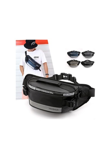 Erkek Ve Kadın İçin Şık Ve Pratik Bel Çantası, Spor Ve Günlük Kullanım İçin Rahat Göğüs Çantası Siyah