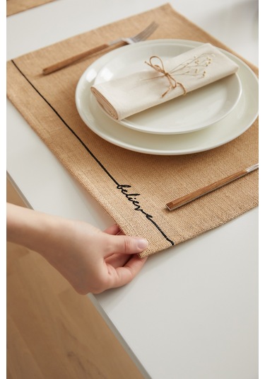 Ocean Home Textile 6 Adet Jüt Sofra Sunum Tabak Altlığı Supla Amerikan Servisi 45 x 35 Diğer