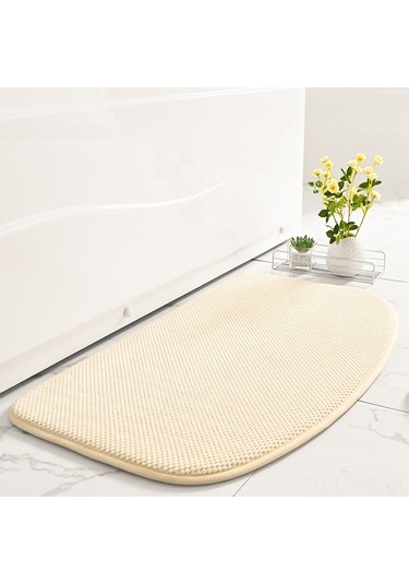 Mufunye Banyo Suyu Emici Paspas - Kayma Engellli, Hızlı Kuruyan, Ev Kullanıma Uygun Bej Renkli 50x80 Cm Diğer