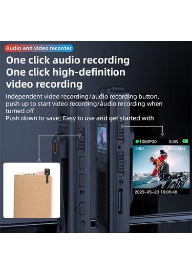 Yifomall "1080p Dönebilir Lensli Vücut Kamerası - Gece Görüşlü, Manyetik Klipsli, Uzun Pil Ömrü"