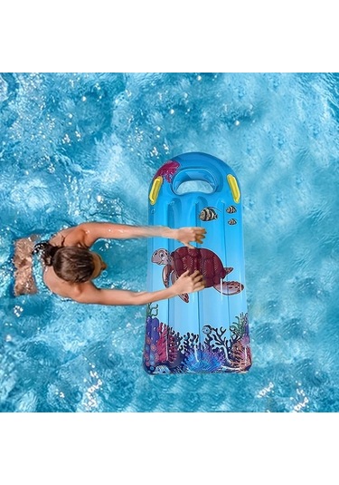 Honeybeeshop Yaz İçin Şişme Çok Renkli Dalga Tahtası Hindistan Cevizi Ağacı Desenli Kalın Pvc Tutma Kolu Su Malzemeleri 1pc