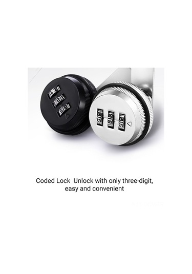 Qingmipy Xt20 Üç Basamaklı Kombinasyonlu Kilit - Anahtarsız Yeniden Ayarlanabilir - Çekmece, Dolap, Dosya Kabineti İçin Gümüş Rengli Çelik Kilit