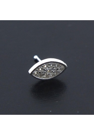 925 Ayar Gümüş Zirkon Taşlı Oval Hızma Hz-104 Gümüş