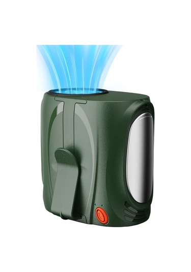 Xuweiwei Taşınabilir Bel Fanı Yeşil Metal Dekor 6 Hız 16000rpm Şarj Edilebilir 6000mah Nikel Pil Usb Şarj İç Dış Mekan Kullanımı