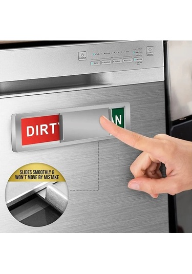 Pazly Bulaşık Makinesi Temiz/kirli Göstergesi - Kırmızı/yeşil Mıknatıs Gümüş, Bulaşık Yükleme Ve Boşaltma Zamanı İçin Gümüş