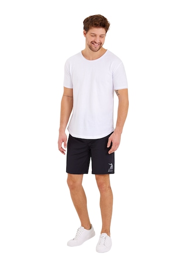 Adams Erkek Reflektör Logo Regular Fit Cepli Spor Şort Siyah