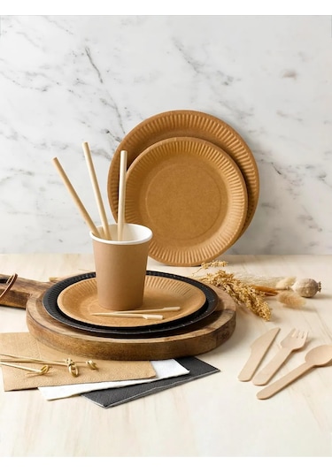 Pakkom Biyolojik Olarak Parçalanabilir Tek Kullanımlık Mutfak Seti 468215363 Diğer