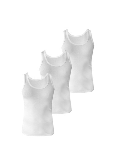 Josejuan 3'lü Erkek Atlet %100 Pamuk Ribana 3200-3'lü Beyaz