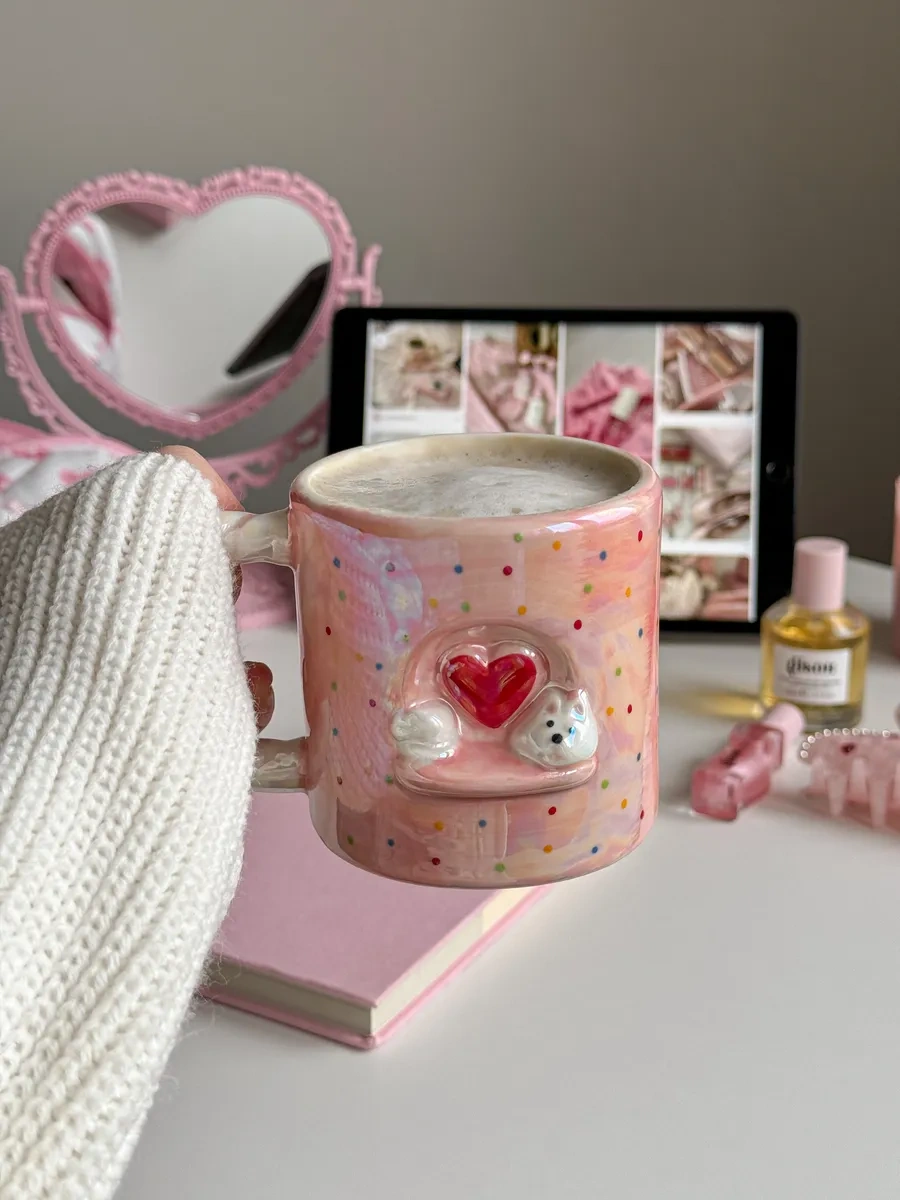 Perex Köpekli Kupa, Seramik Çay Kahve Fincanı, 320 Ml 280184116 Bej