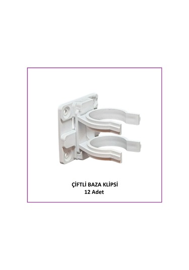 Baza Klipsi Çiftli 12 Adet Beyaz