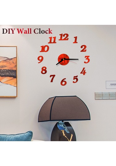 Yifomall Modern Dıy Sessiz Duvar Saati - 40cm Akrilik Dekoratif Saat Kırmızı, Siyah, Gümüş, Sarı Kırmızı