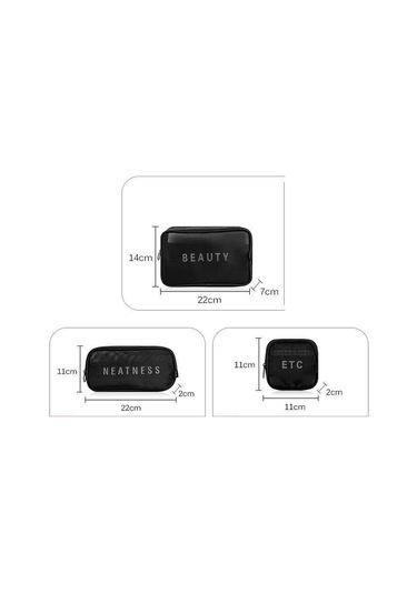 Yifomall Siyah Orta Boy Dokuma Organizer Çanta - Giyim Ve Kozmetik İçin Seyahat & Ev Depolama Çantası