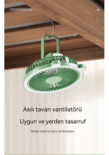 Aurora Usb Masa Lambası Elektrikli Fan Duvar Asılı Fan Yeşil