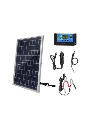 Mufunye 10w Polysilicon Güneş Paneli Seti Güneş Paneli Ve Güneş Şarj Kontrol Cihazı Kiti Kamp Seyahat Araba Cep Telefonu Açık Hava Acil Durum Güç Aksesuarı