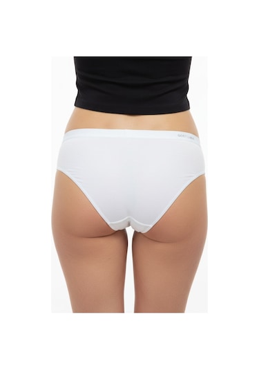- Premium Bambu Kadın Slip 6 Lı Paket Beyaz Beyaz