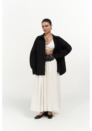 Josie Oversize Siyah Gömlek Siyah