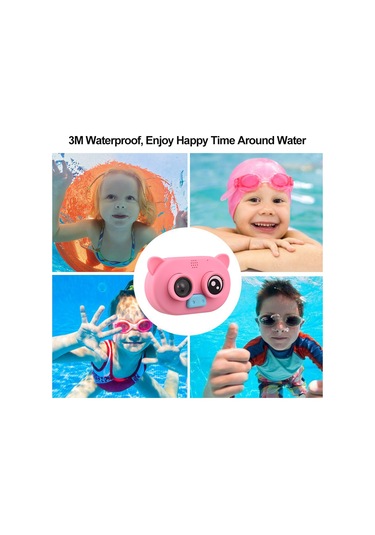 Vkemall Yeşil Çocuklar İçin Dijital Kamera - 1080p Hd, 2 İnç Ips Ekran, 500w Piksel, 800mah Pil, 3m Su Geçirmez, 16gb Hafıza Kartı Dahil