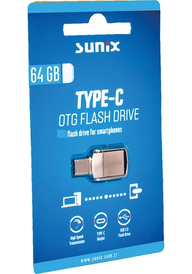 Sunix Type-c Ve Usb 3.0 Usb Flash Bellek 64 Gb. Otg Çift Girişli