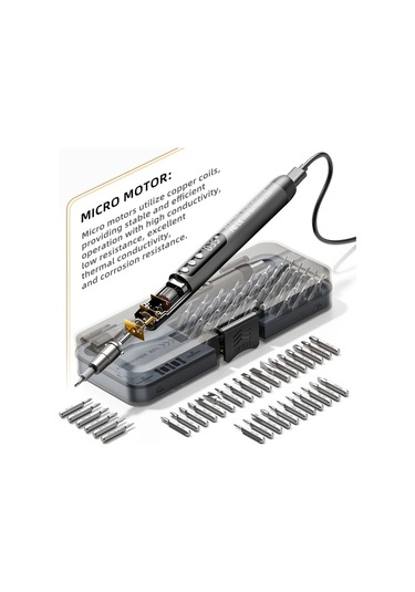 Honeybeeshop 46lı 1 Arada Turuncu Lcd Ekranlı Led Işıklı Mini Kablosuz Sessiz Şarj Edilebilir Elektrikli Vidalama Seti Ev Kullanımı Alet Takımı