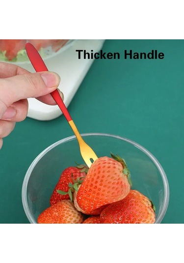 Lemestar 5 Parça Inox Salata Çatalı Seti - Altın Kaplama, Hafif Ve Dayanıklı, Günlük Mutfak Kullanıma Uygun Gümüş