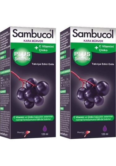 Sambucol Plus Şekersiz Şurup 120 Ml 2 Adet