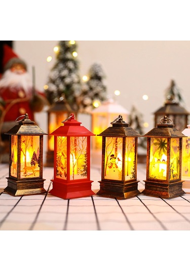 Hombey Büyük Boy Bakır Renkli Noel Baba Figürü, Led Isınma Işık, Çanak Lambası, Noel Ve Özel Etkinlikler Dekorasyonu Diğer