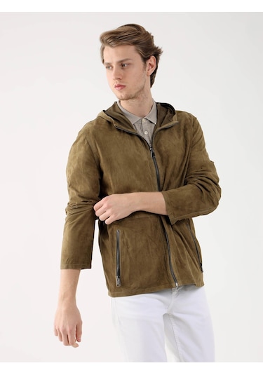 Dufy Haki Erkek Regular Fit Kapüşonlu Mont - 96314 Haki